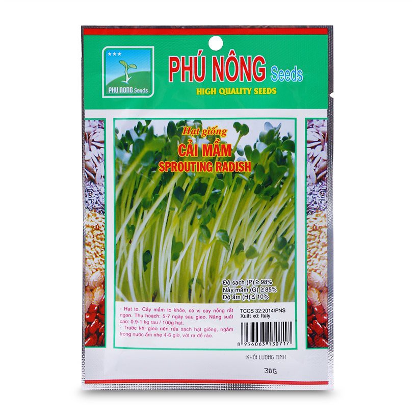 Hạt giống cải mầm phú nông giòn ngọt 30gram