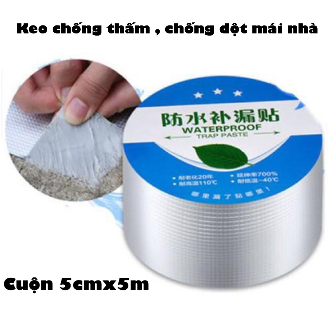 CUỘN BĂNG KEO CHỐNG CHẤM - CHỐNG DỘT NHÀ CỬA ĐA NĂNG - VÁ TẤT CẢ CÁC LỖ HỔNG TO - CUỘN DÀI 5MX5CM