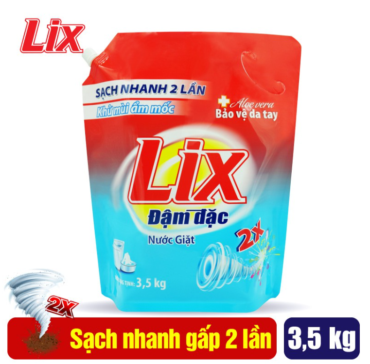 Nước giặt Lix Đậm Đặc túi 2.6KG/3.5KG