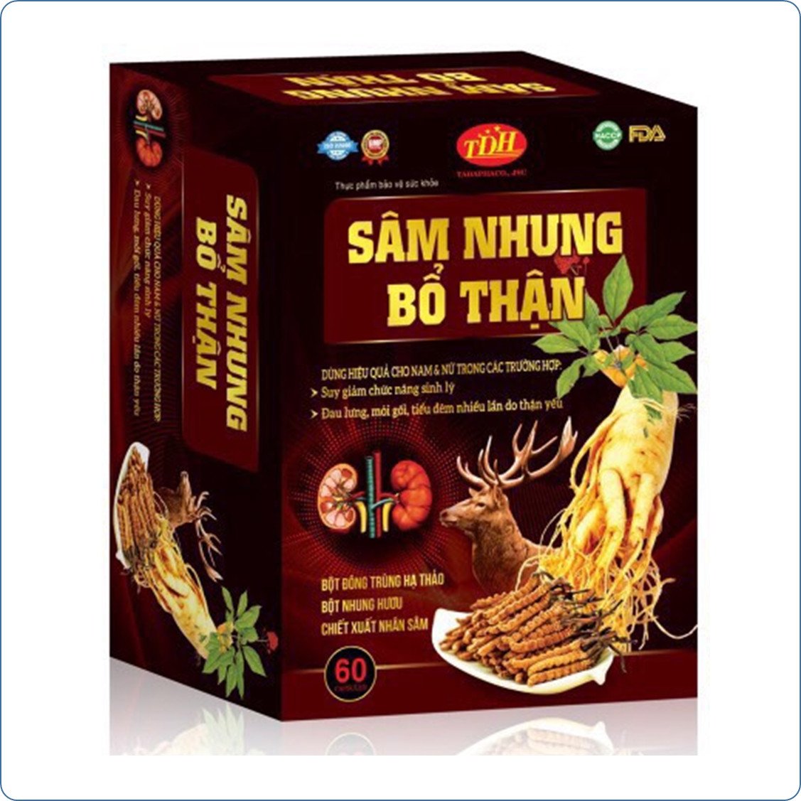 Viên Uống Sâm Nhung Bổ Thận Giúp Bổ Thận, Giúp Tăng Cường Sinh Lý Nam Nữ