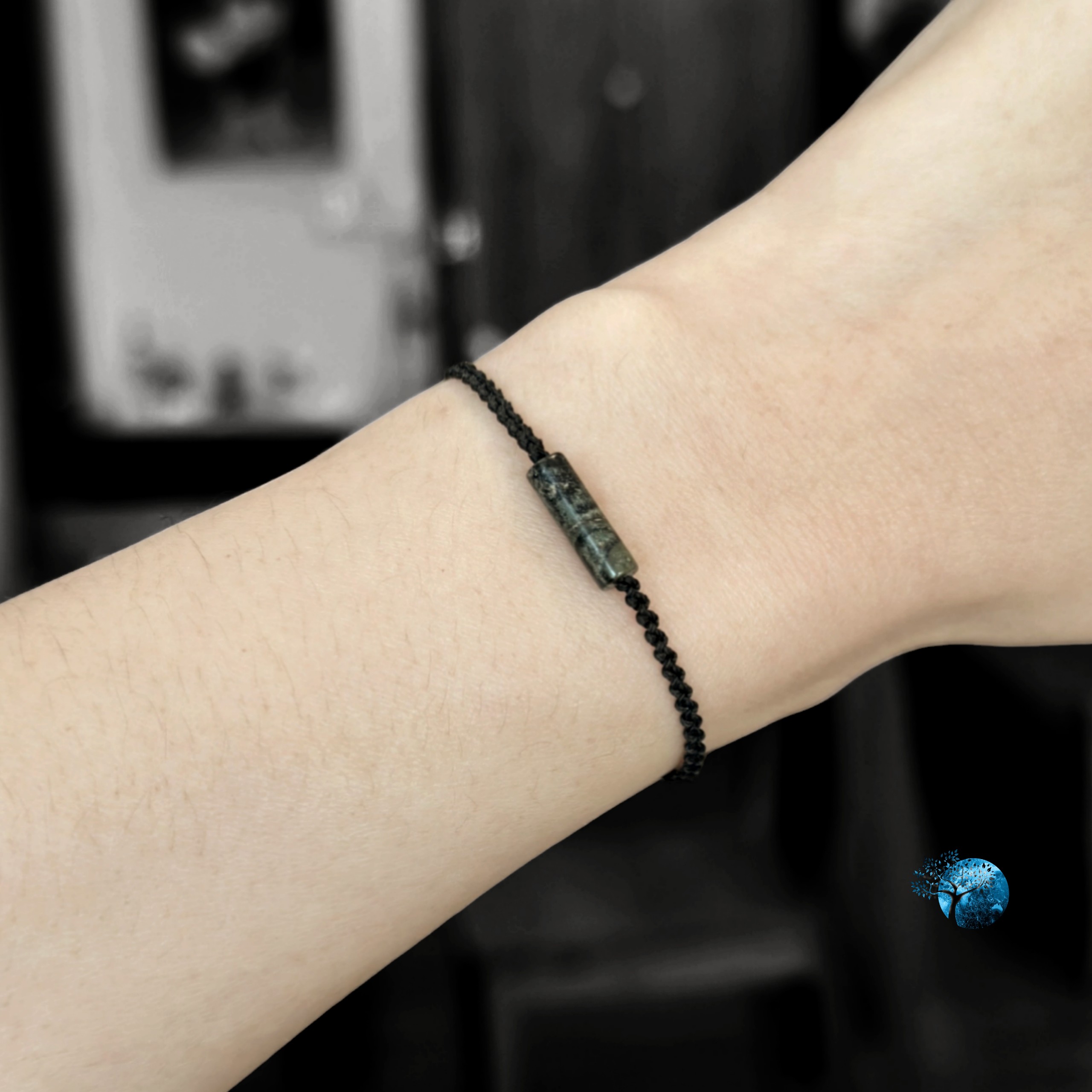 Vòng tay tết dây lu thống đá kambaba jasper