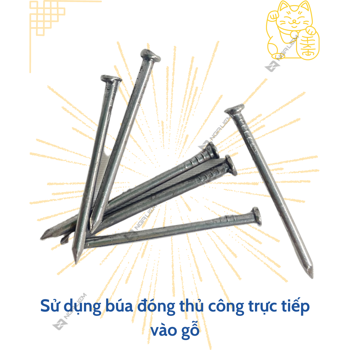 Đinh Chì Đóng Gỗ Loại Xịn Đủ Size Hàn Quốc (2cm; 2.5cm; 3cm; 4cm; 5cm; 6cm; ...; 100cm; 120cm) [Bán LẠNG]