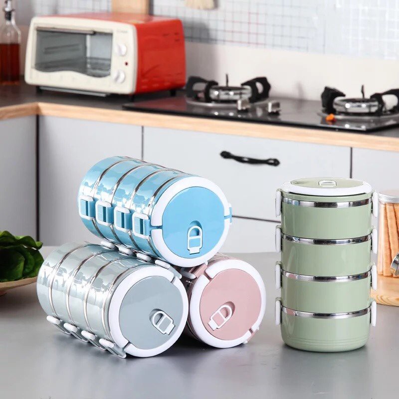 Heat preservation lunch box office stainless steel 4 floor barley