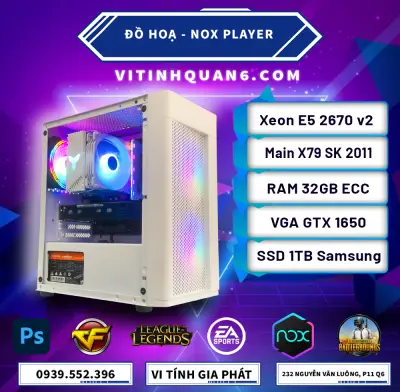 PC Cày trên 10 NoxPlayer - Đồ Hoạ - Render mượt mà E5 2670 V2/GTX 1650