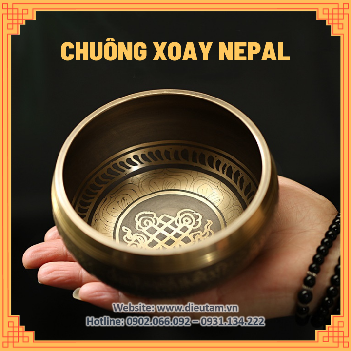 Chuông xoay Nepal, chuông xoay Tây Tạng, Singing Bowl, chiếc bát biết hát, chuông xoay bằng đồng hun