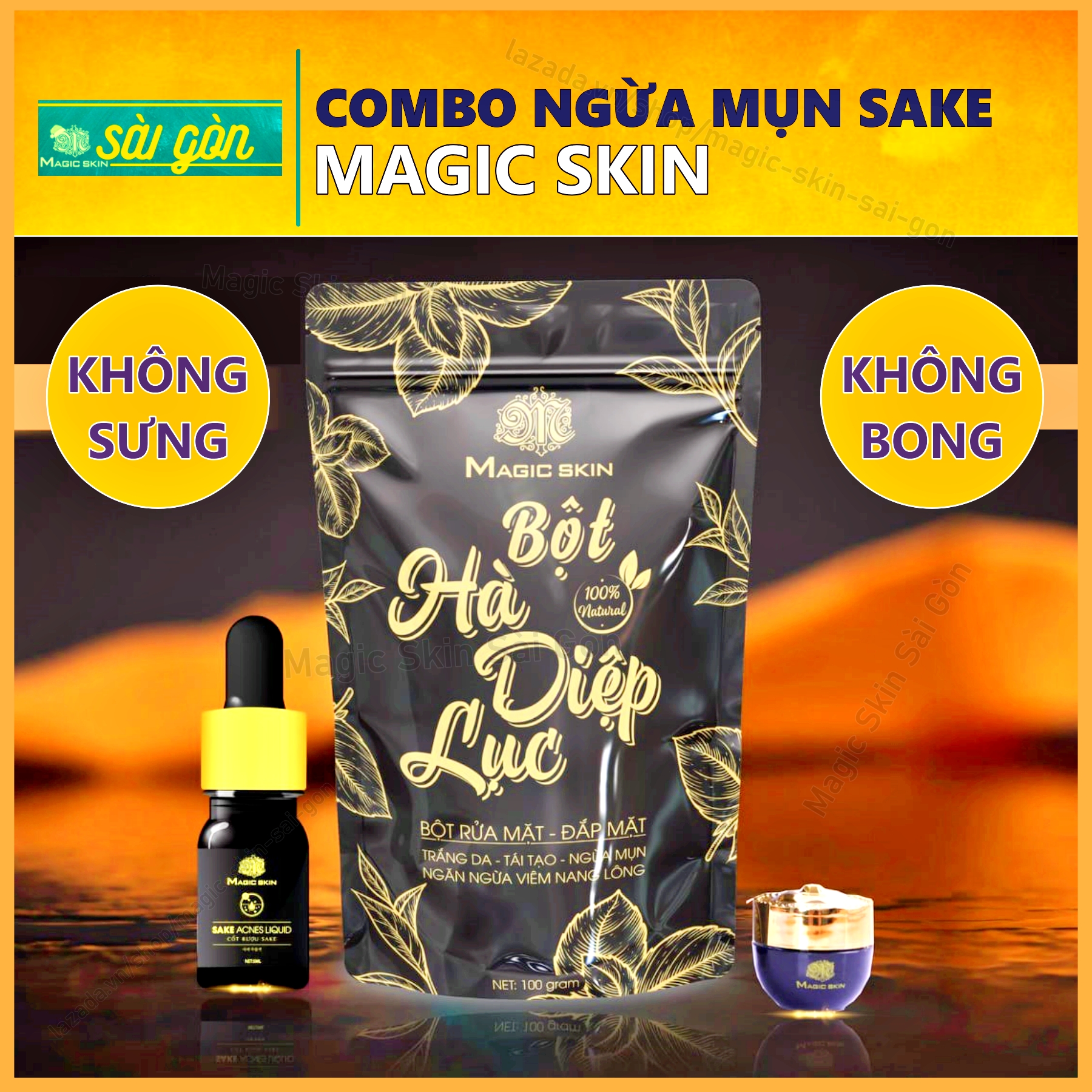 COMBO NGỪA MỤN SÁNG DA cho làn da sạch mụn hết thâm sạm Magic Skin