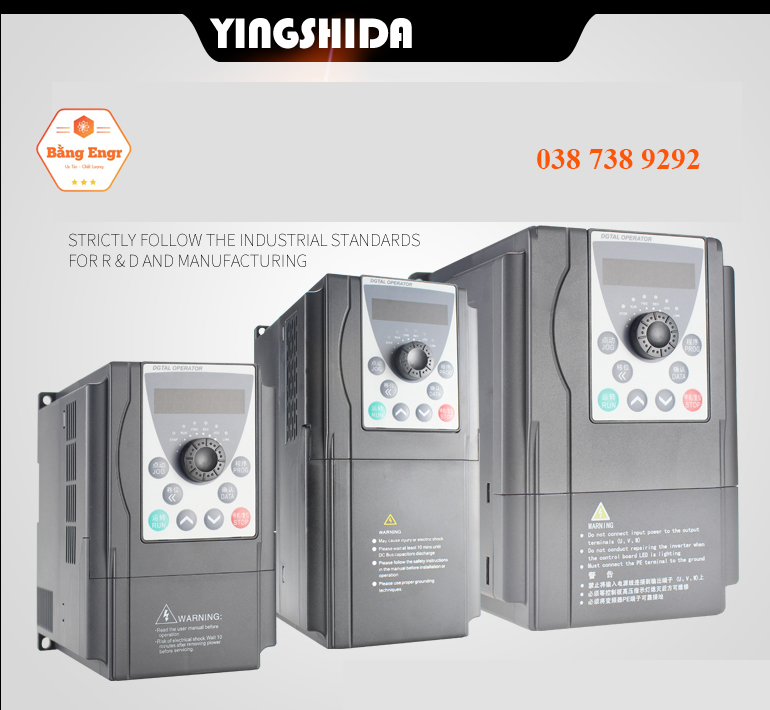 Biến tần Yingshida AE200 vào 1 pha 220v ra 3 pha 220v (Inverter)