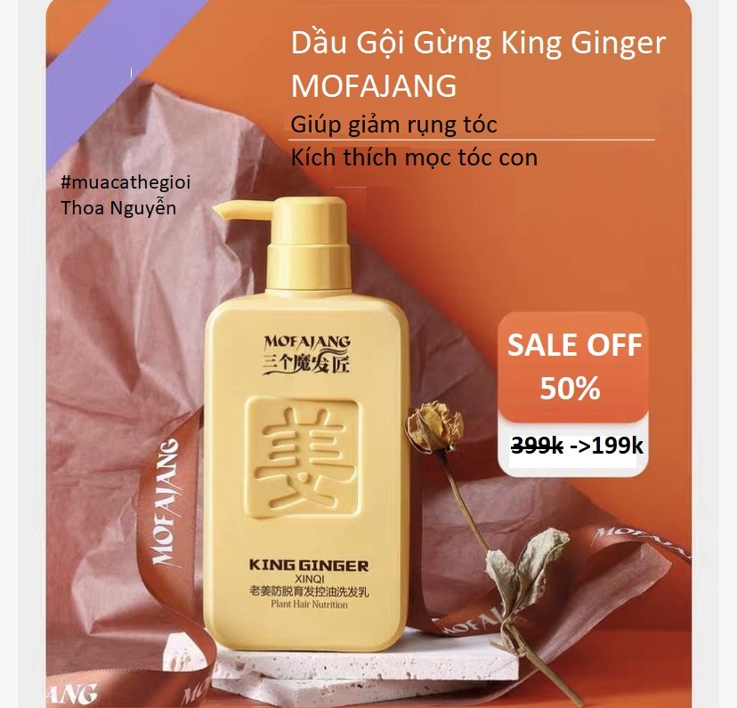 Dầu gội gừng king ginger mofajang