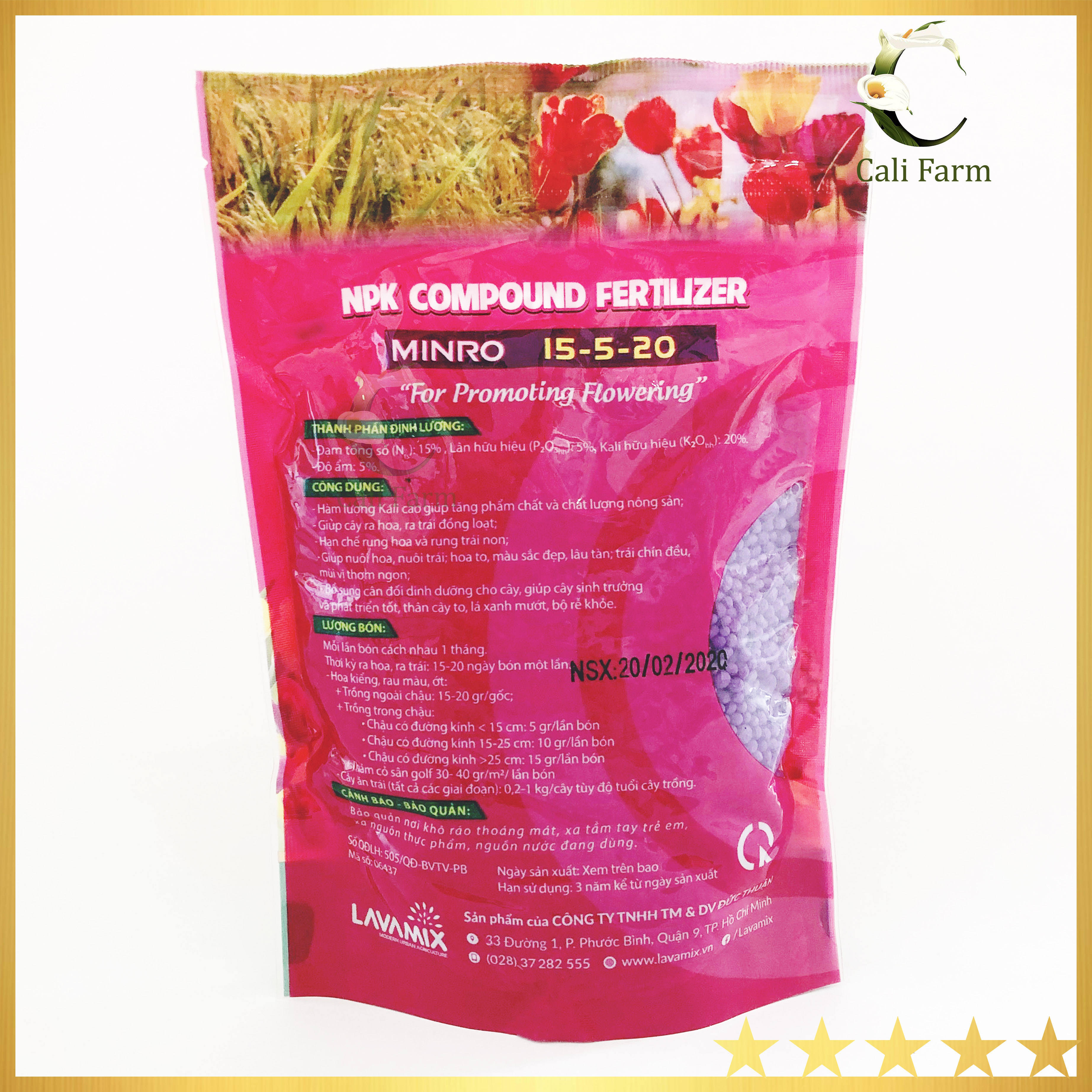 Phân bón Ra Hoa MINRO NPK 15-5-20 ( 200g)