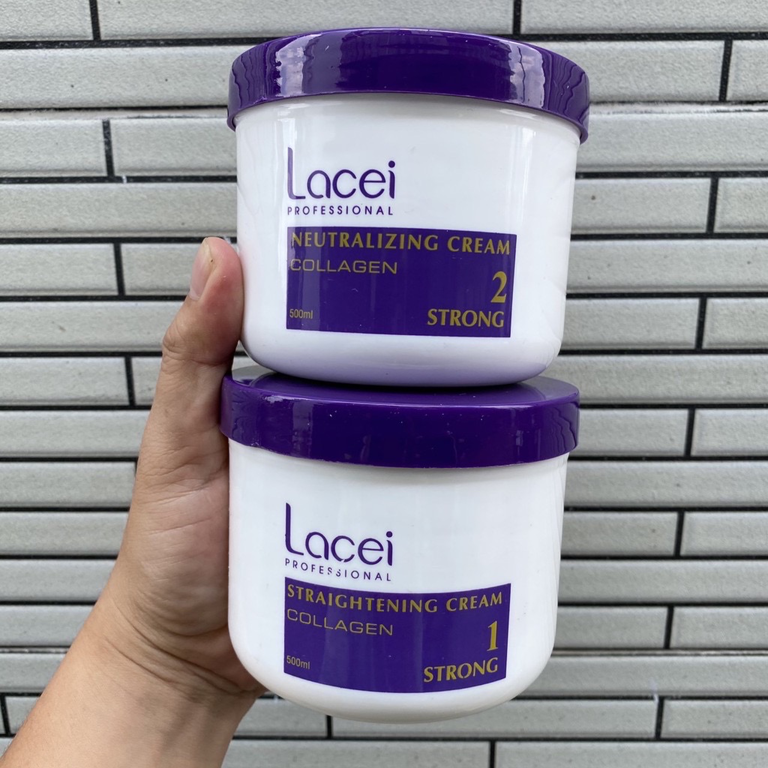 [HCM]Thuốc duỗi tóc không kẹp nhiệt bóng mượt dùng cho cá nhân tại nhà Lacei Collagen 250mlx2