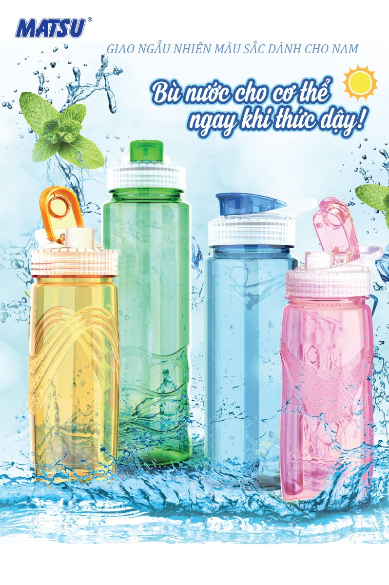 Combo 2 Bình Nước Matsu 1000ML, Bình Nước Mẫu Mới