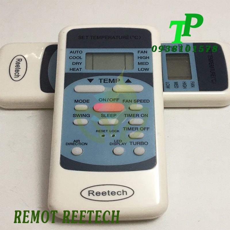 Điều Khiển, Remote Máy Lạnh Điều Hòa Reetech (Tặng Kèm Pin)