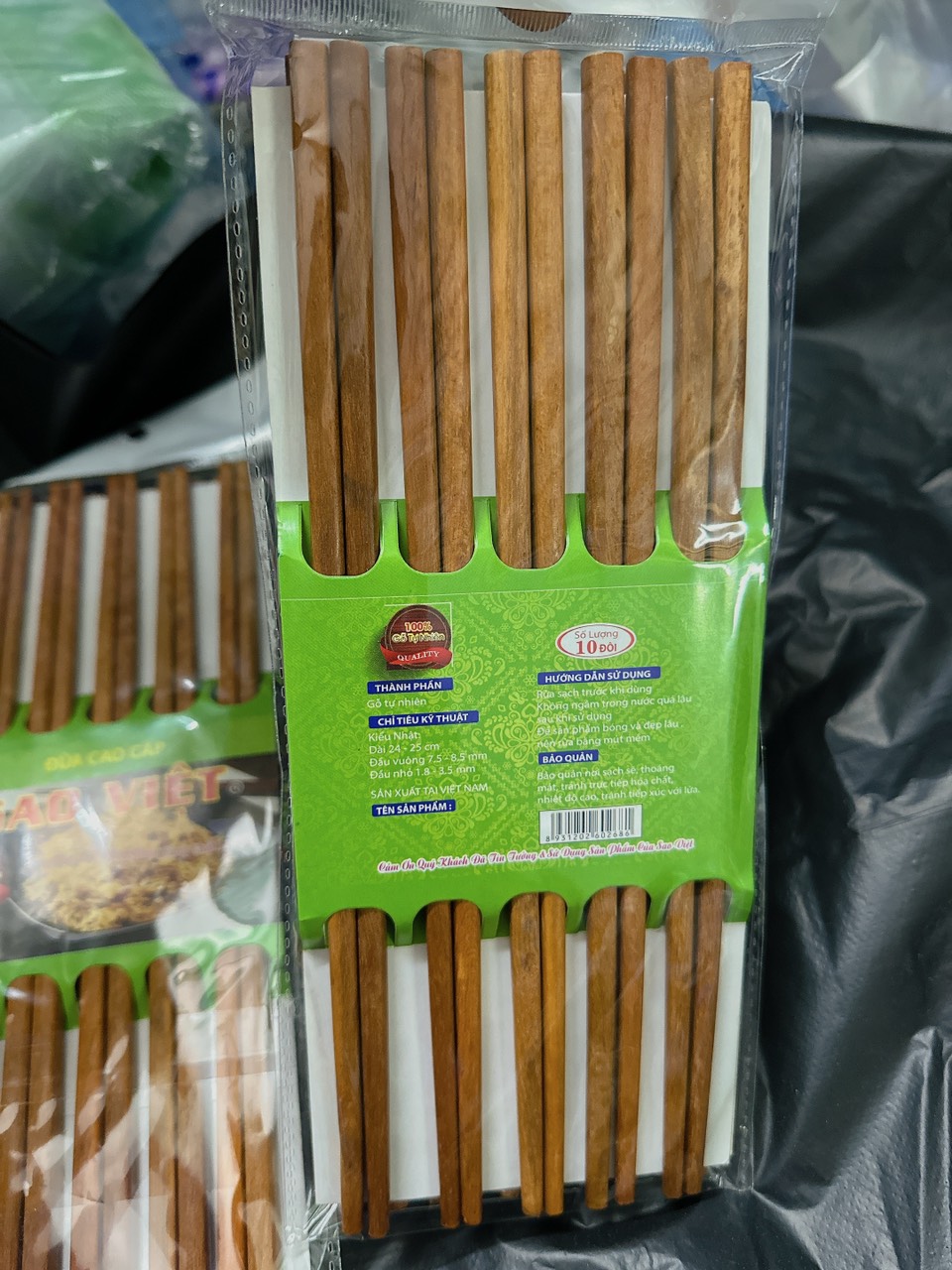 Combo 10 Đôi Đũa Gổ Căm Xe Nâu