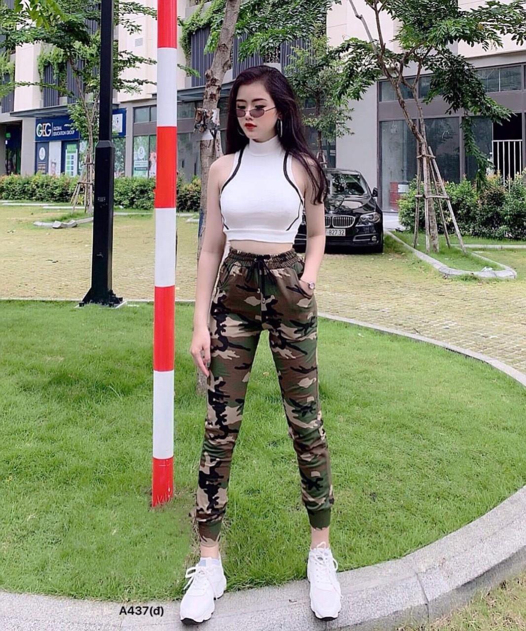 Sét bộ áo coton,quần thun lính-QH