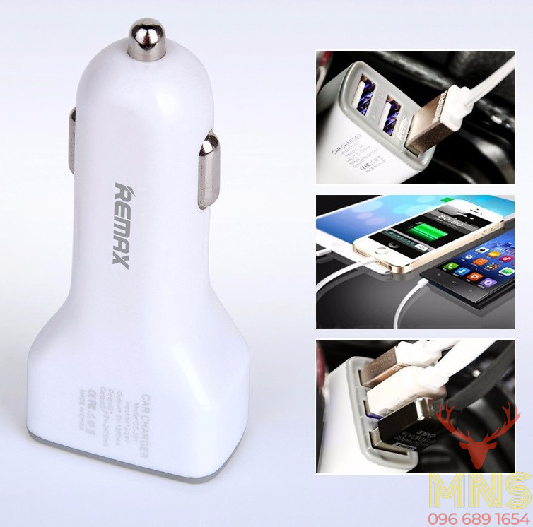 [ LOẠI TỐT ] CỐC SẠC REMAX 2 CỔNG DÀNH CHO XE HƠI, SẠC NHANH, KHÔNG NÓNG CỦ SẠC, BỀN BỈ, AN TOÀN, TỰ NGẮT ĐIỆN KHI THIẾT BỊ SẠC ĐẦY