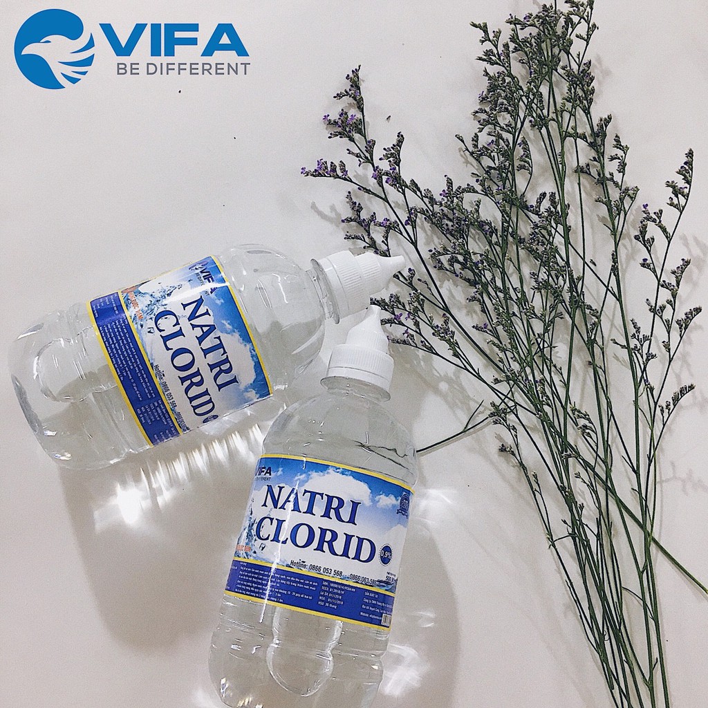 Nước muối sinh lý Vifa 500ml - dùng để vệ sinh mũi, miệng