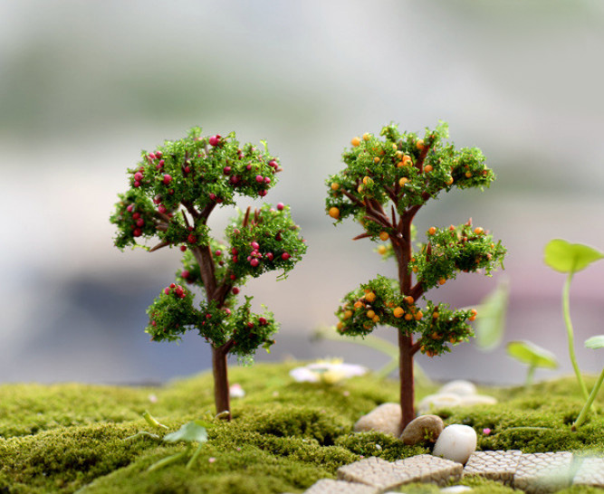 [HCM]Mô hình cây cam cây táo trang trí terrarium tiểu cảnh