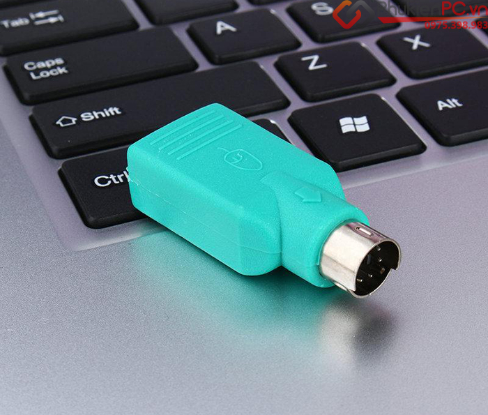 COMBO 2 Đầu chuyển cổng PS2 ra USB / PS2 to USB Adapter dùng cho chuột (Xanh)