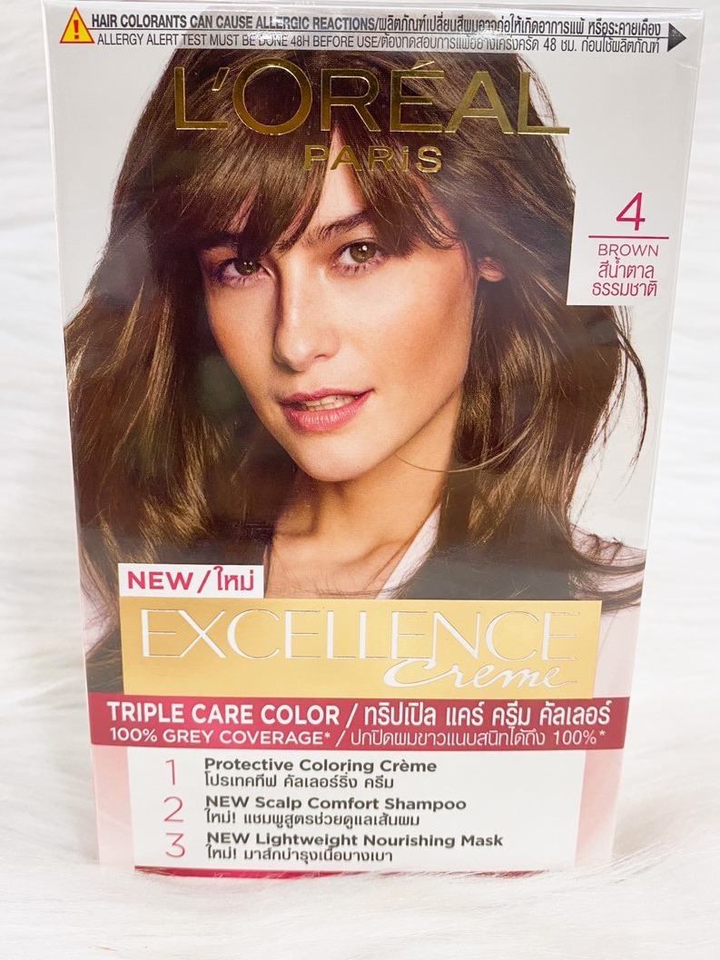 Thuốc nhuộm tóc loreal exc crème số 4 nâu tự nhiên 172ml