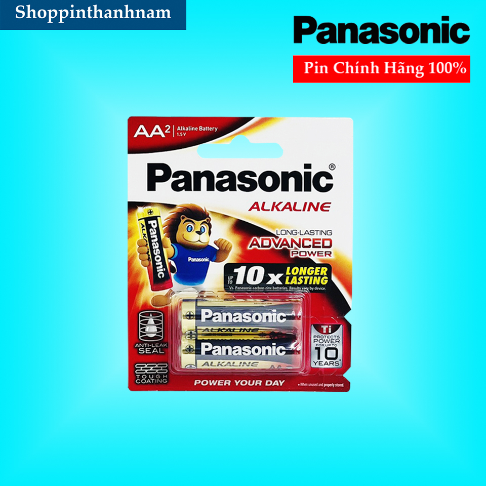 Pin AA Panasonic Alkaline LR6T Vỉ 2 Viên Chính Hãng Dung Lượng Cao