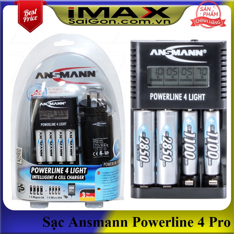 [HCM]Bộ sạc pin Ansmann Powerlinr 4 Pro