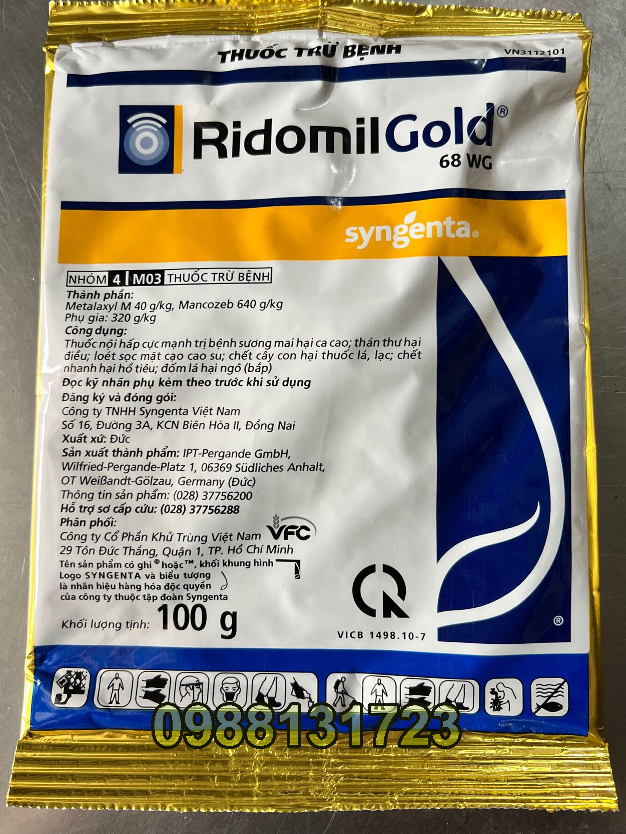 Trừ nấm Ridomil gold 68WG