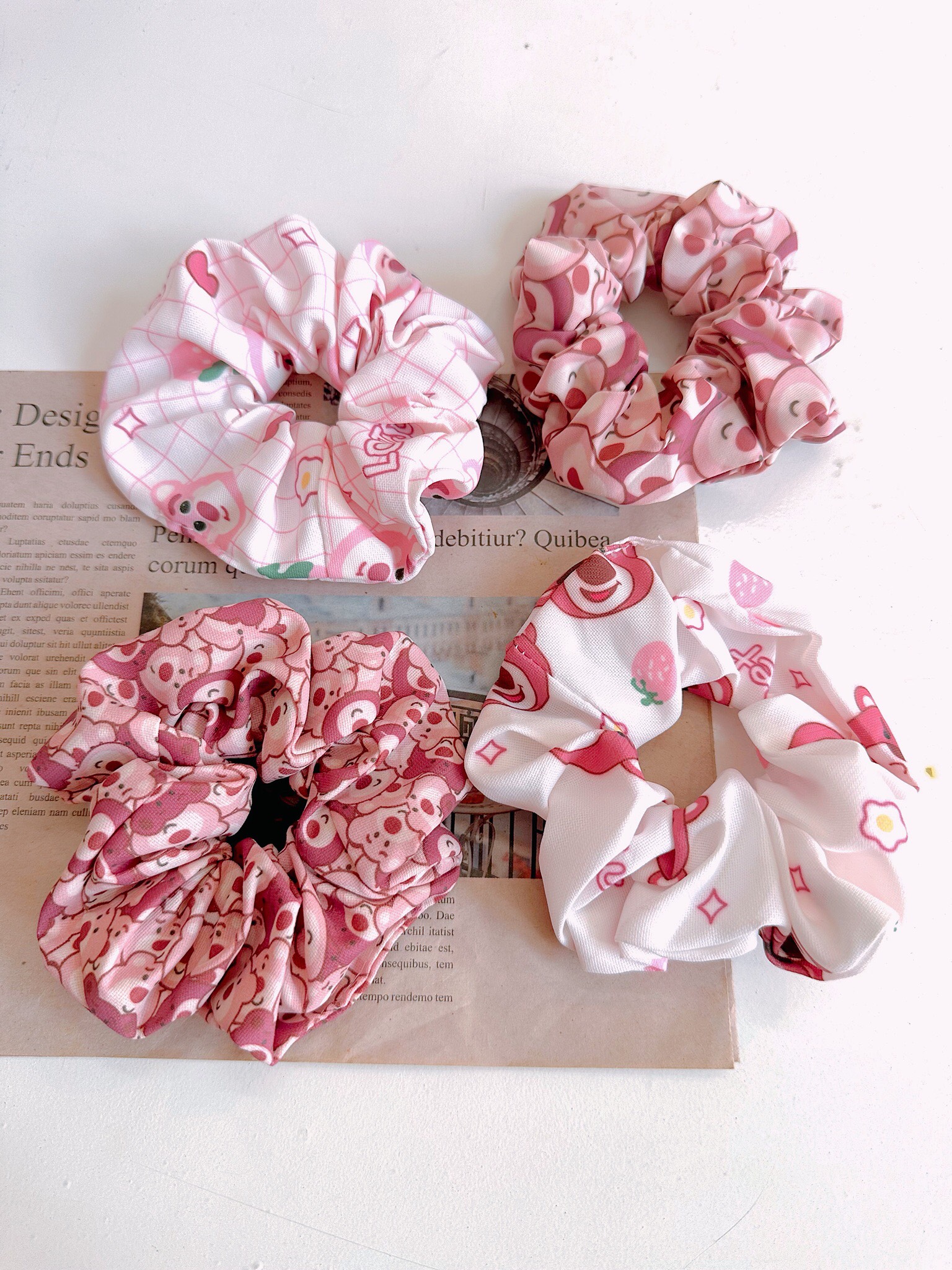 Dây Buộc Tóc gấu [HCM] Cột Tóc Scrunchies Hoạ tiết siêu dễ thương cutte