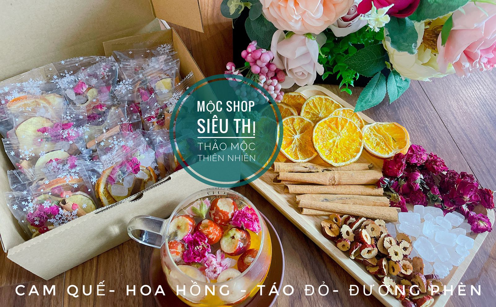 Trà Cam Quế Táo Hoa Hồng( Hộp 30 gói)