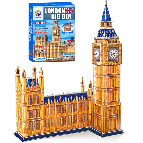 Mô Hình Giấy 3D Magic Puzzle Tháp Đồng Hồ Big Ben B568-1 190 Chi Tiết