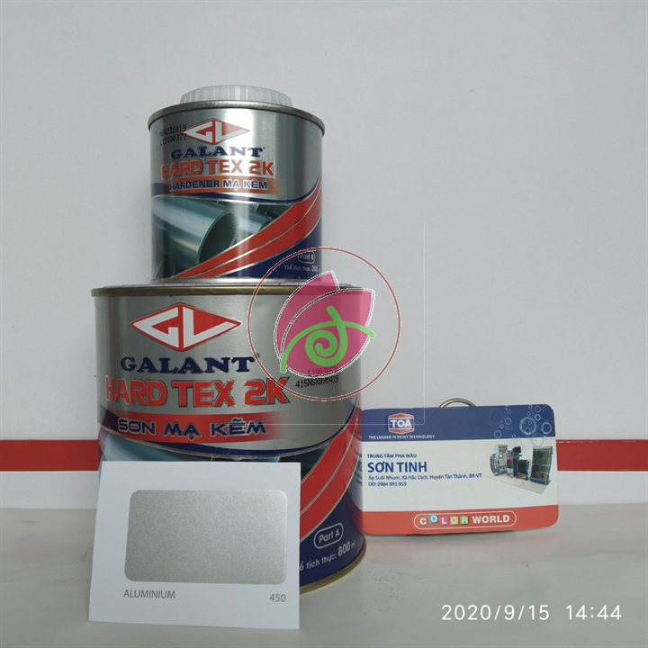 Sơn sắt mạ kẽm không cần lót hard tex 2k galant màu bạc 450