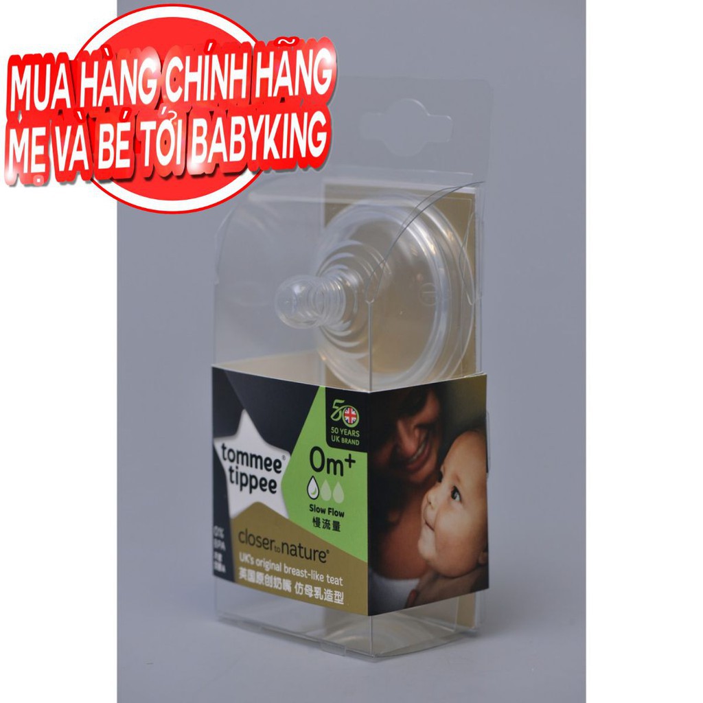 Núm ti chảy sữa nhanh bộ 2 cái 0+,3+, 6+ tommee tippee (82027)