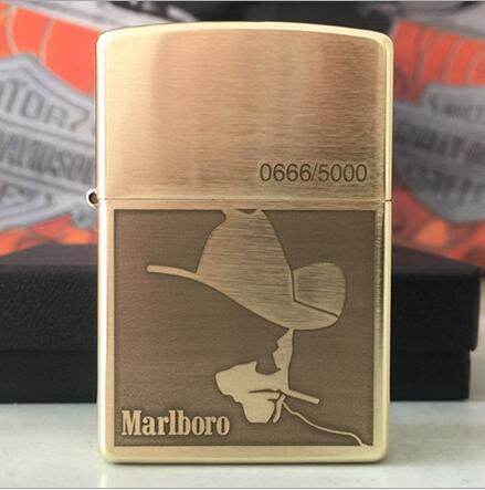 [HCM]Bật Lửa Zippo Đồng Nguyên Khối Mẫu Marlboroo[Kèm Chai Xăng].