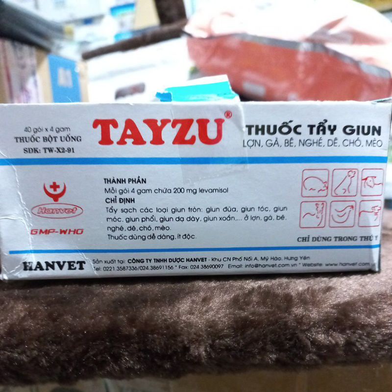 Tẩy giun Tayzu cho chó mèo lợn gà