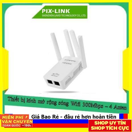 Bộ kích sóng Pix Link 4 ăng ten (Wifi repeater/Router/AP)