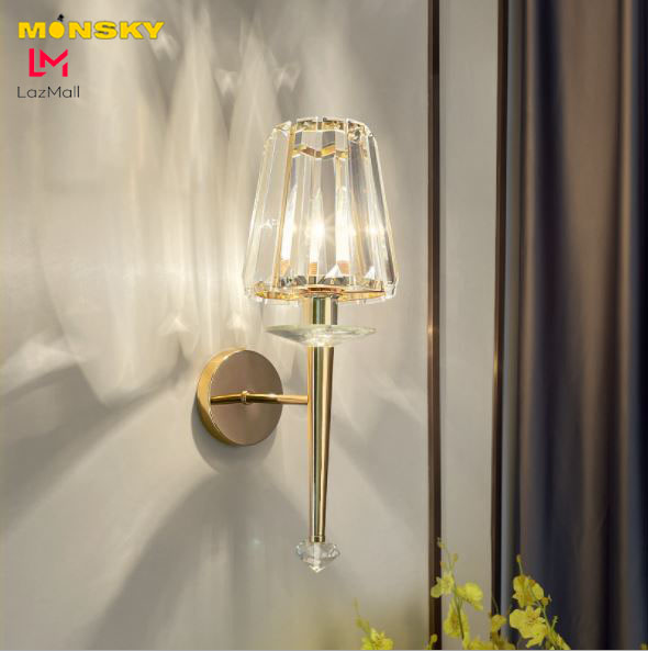 Đèn tường MONSKY PASGE pha lê hiện đại trang trí nhà cửa cao cấp.
