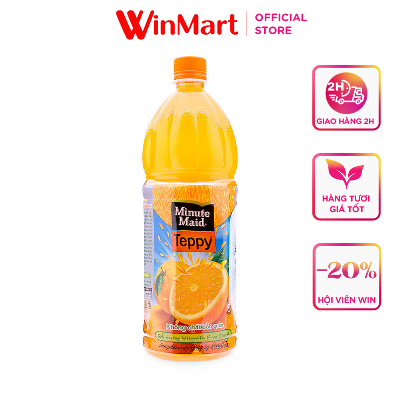 [Siêu thị WinMart] - Nước cam có tép Teppy chai 1 lít
