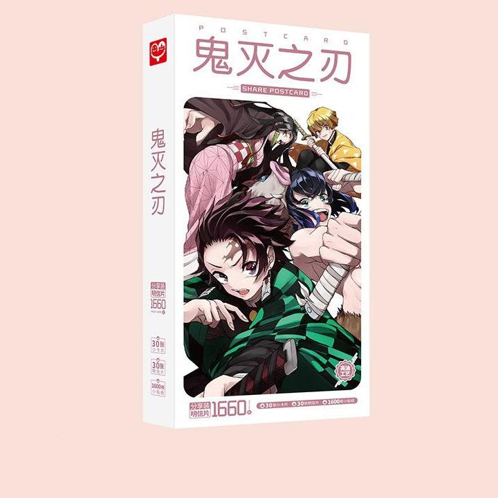 Hộp ảnh Postcard Kimetsu No Yaiba Diệt Quỷ Cứu Nhân truyện tranh Thanh gươm diệt quỷ bộ ảnh có ảnh dán sticker lomo bưu thiếp