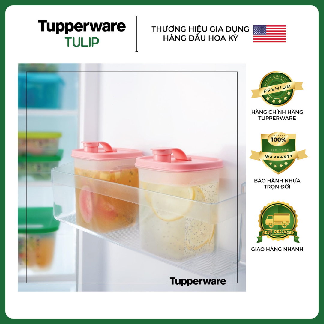 [HCM] BỘ ĐÔI BÌNH NƯỚC SLIM LINE PITCHER 350ML TUPPERWARE CHÍNH HÃNG 100%