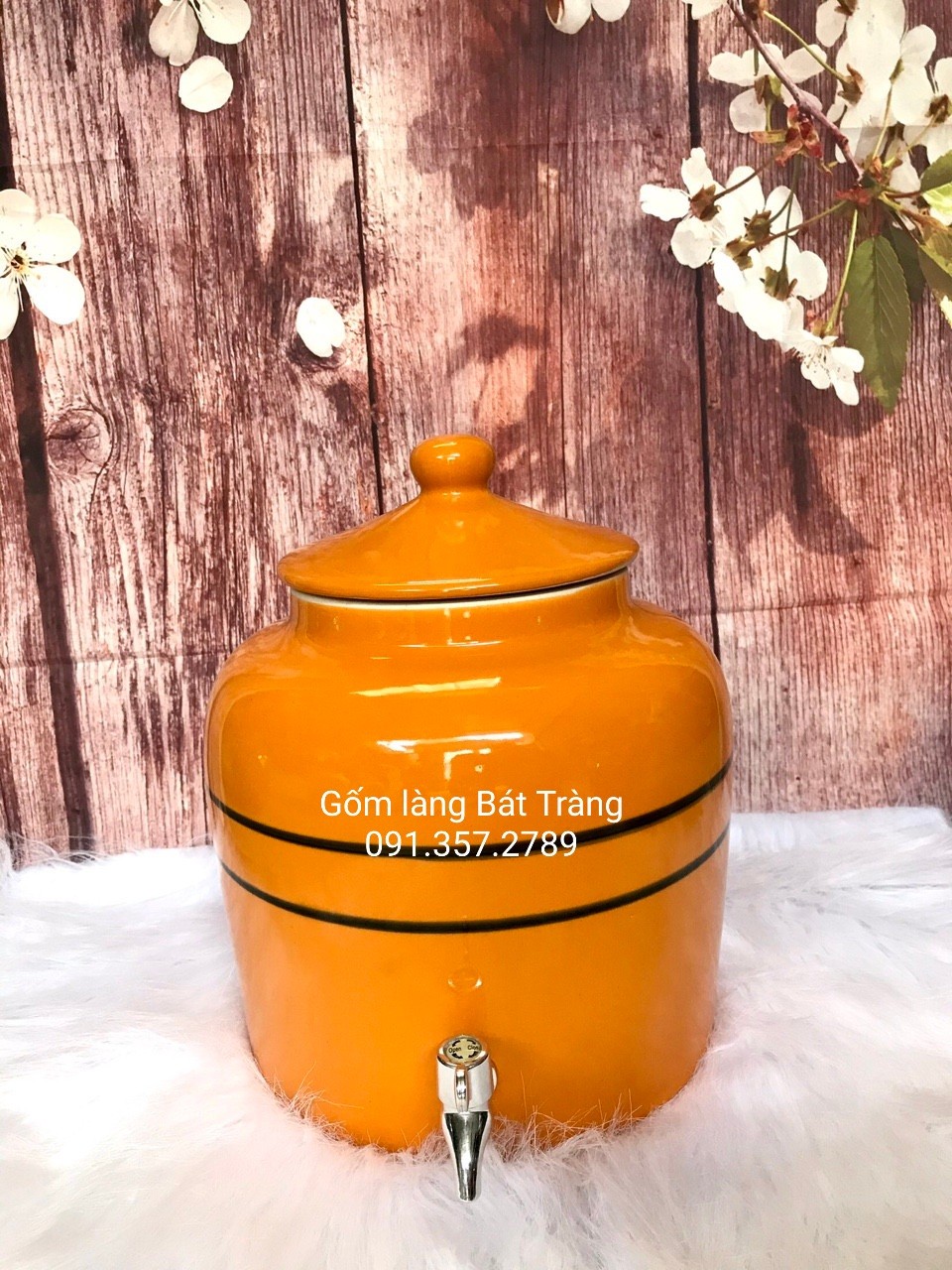 Bình nước gốm sứ Bát Tràng loại 8 lít