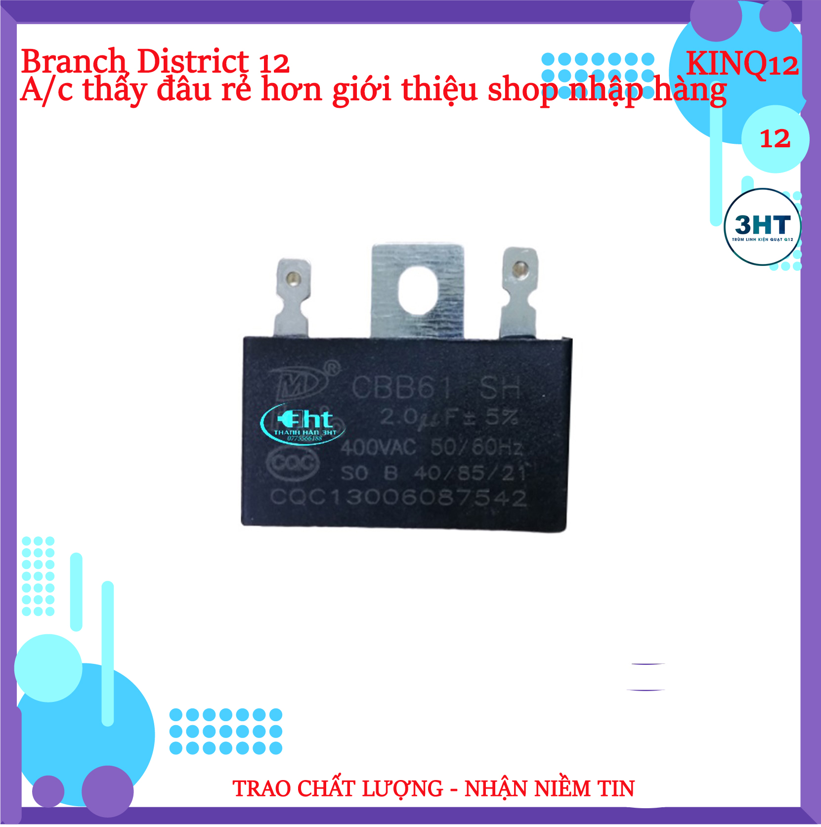 10 tụ điện 2 MF 400VAC - Tụ quạt điện