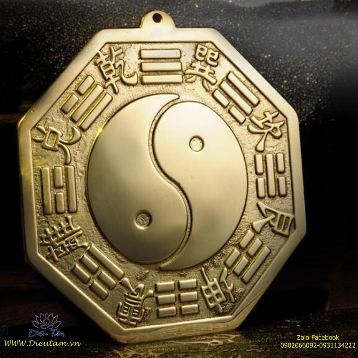 Gương Bát Quái đồng thau âm dương Thái Cực-Phong Thuỷ Trấn Thạch