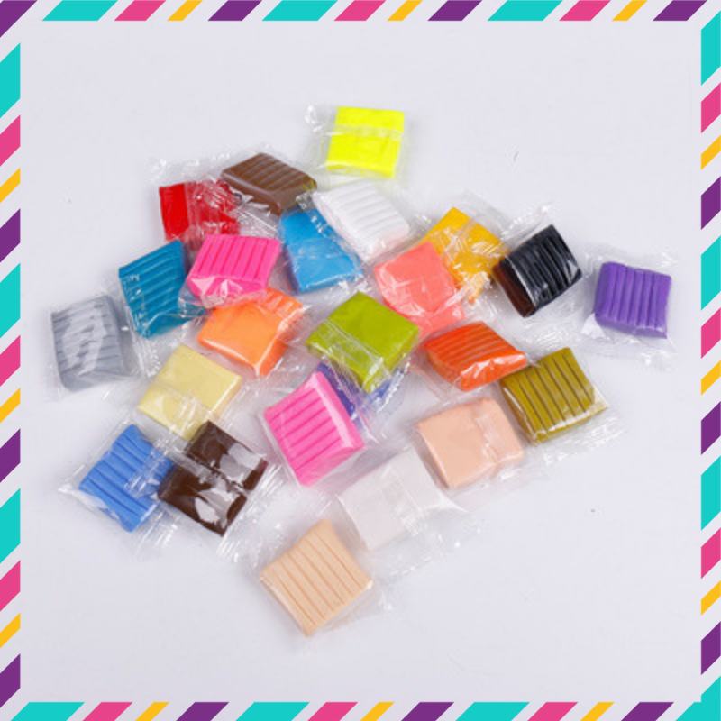 Đất Sét Nung Polymer Clay [Hòa Tốc 30p] Đất Nặn An Toàn - 24 Màu - Cục 20gr