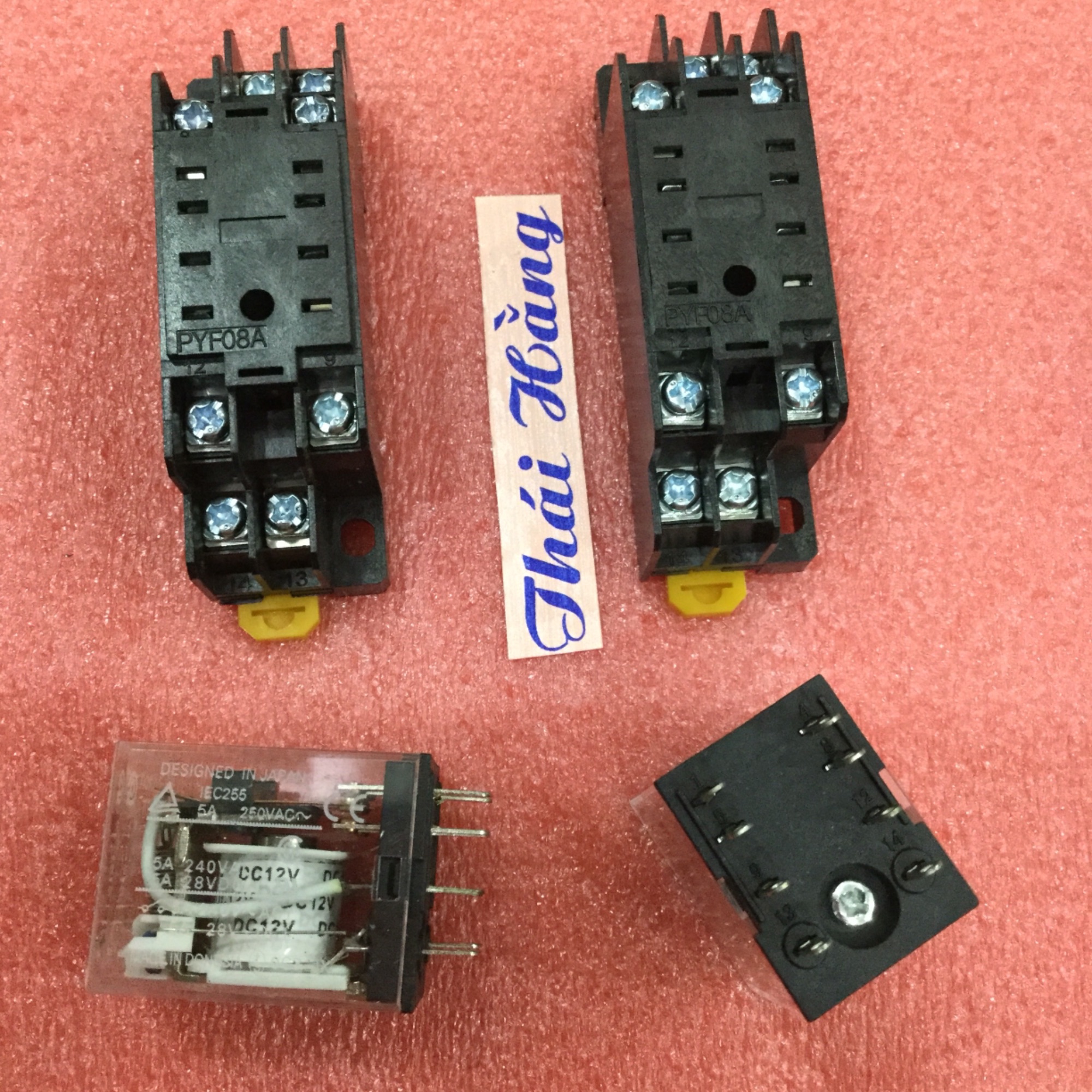 2 bộ relay cả đế MY2-12 v -5 A-250 v chân nhỏ