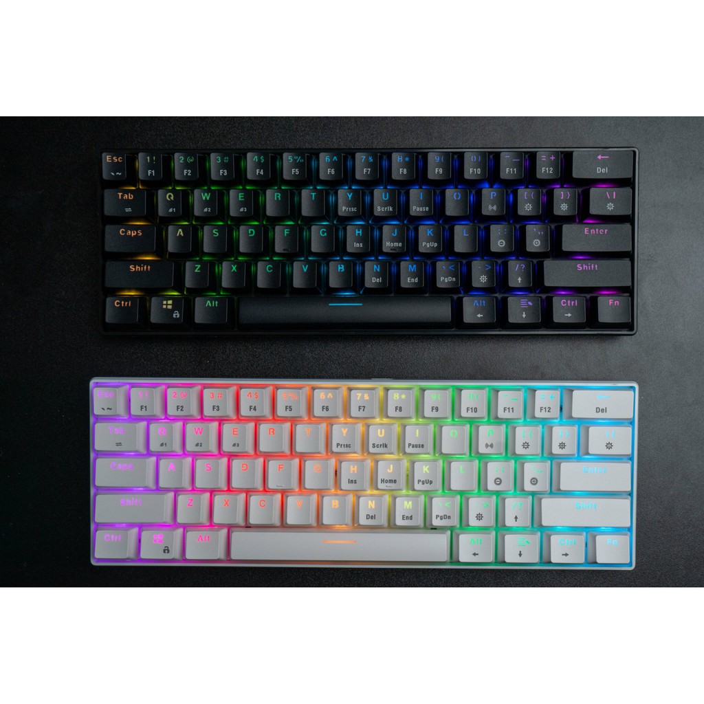 Bàn phím cơ không dây E-DRA EK361W Bluetooth -Layout 61 phím - Led RGB