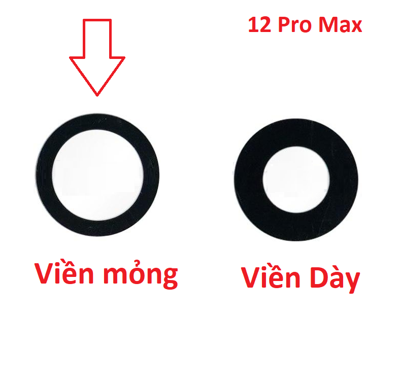 Kính camera iphone 12 pro max - viền mỏng