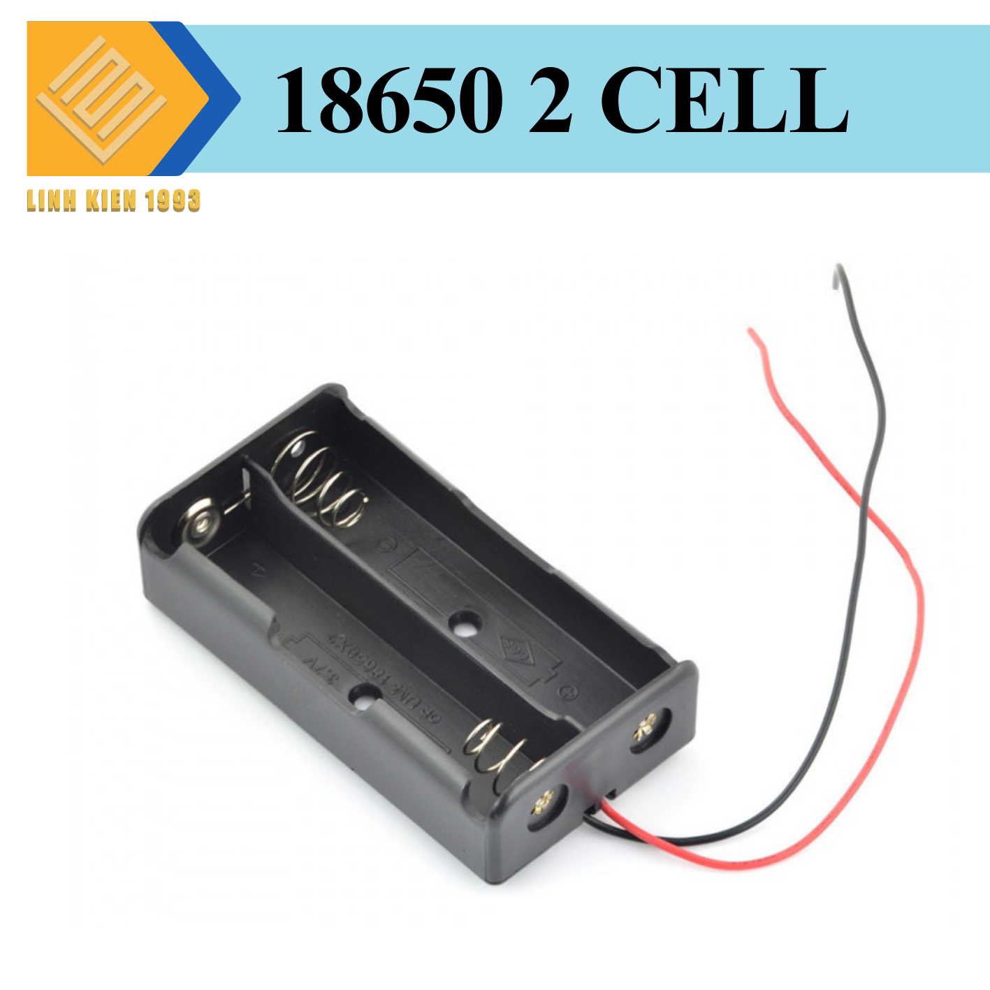 Đế 2 pin 18650 mắt nối tiếp