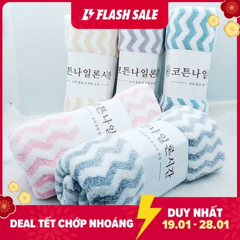[ KHĂN RẤT MỀM MỊN ] Combo 03 Khăn Tắm 70cm x 30cm sọc hoặc trơn Hàn Quốc Cao Cấp - Giao màu sắc ngẫu nhiên- Bách hoá khăn tắm tốt giá rẻ uy tín.BÁCH HÓA UY TÍN