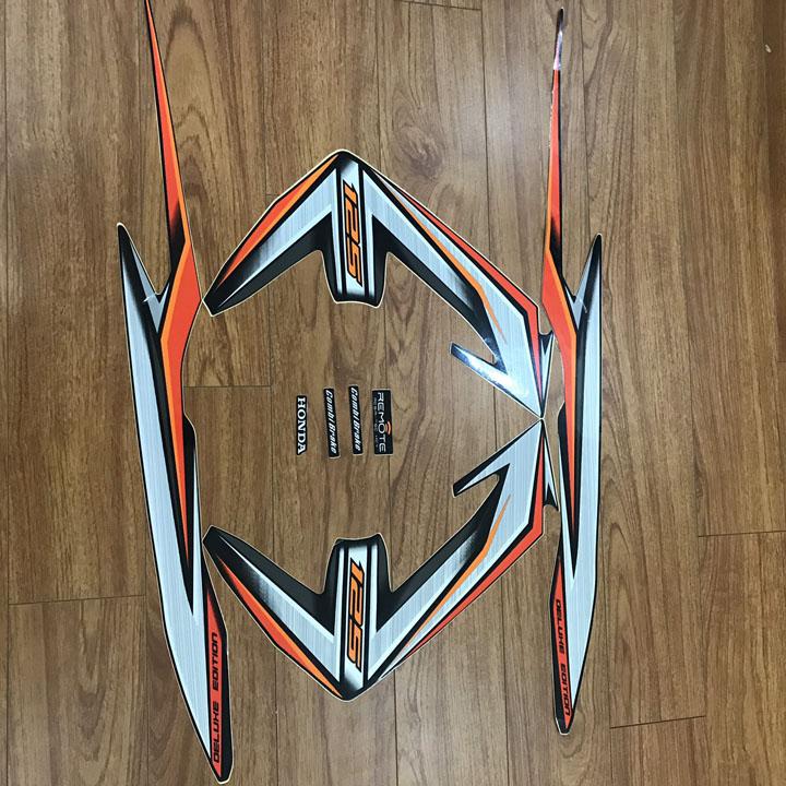 Bộ tem màu Cam Đen  dán xe máy Airblade 125 đời 2013-2014