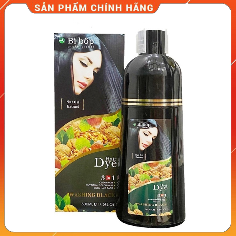 Dầu Gội Thảo Dược Phủ Bạc Bi Bop Nhật Bản 500ml Đen - Nâu , Tóc Chắc Khỏe , Mềm Mượt BIBOP