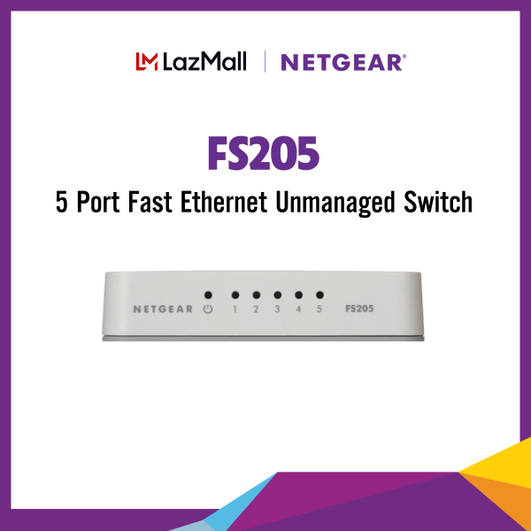 Bộ chia mạng 5 Cổng Switch Netgear FS205 With 5 Port Fast Ethernet Unmanaged Switch - Hàng chính hãng